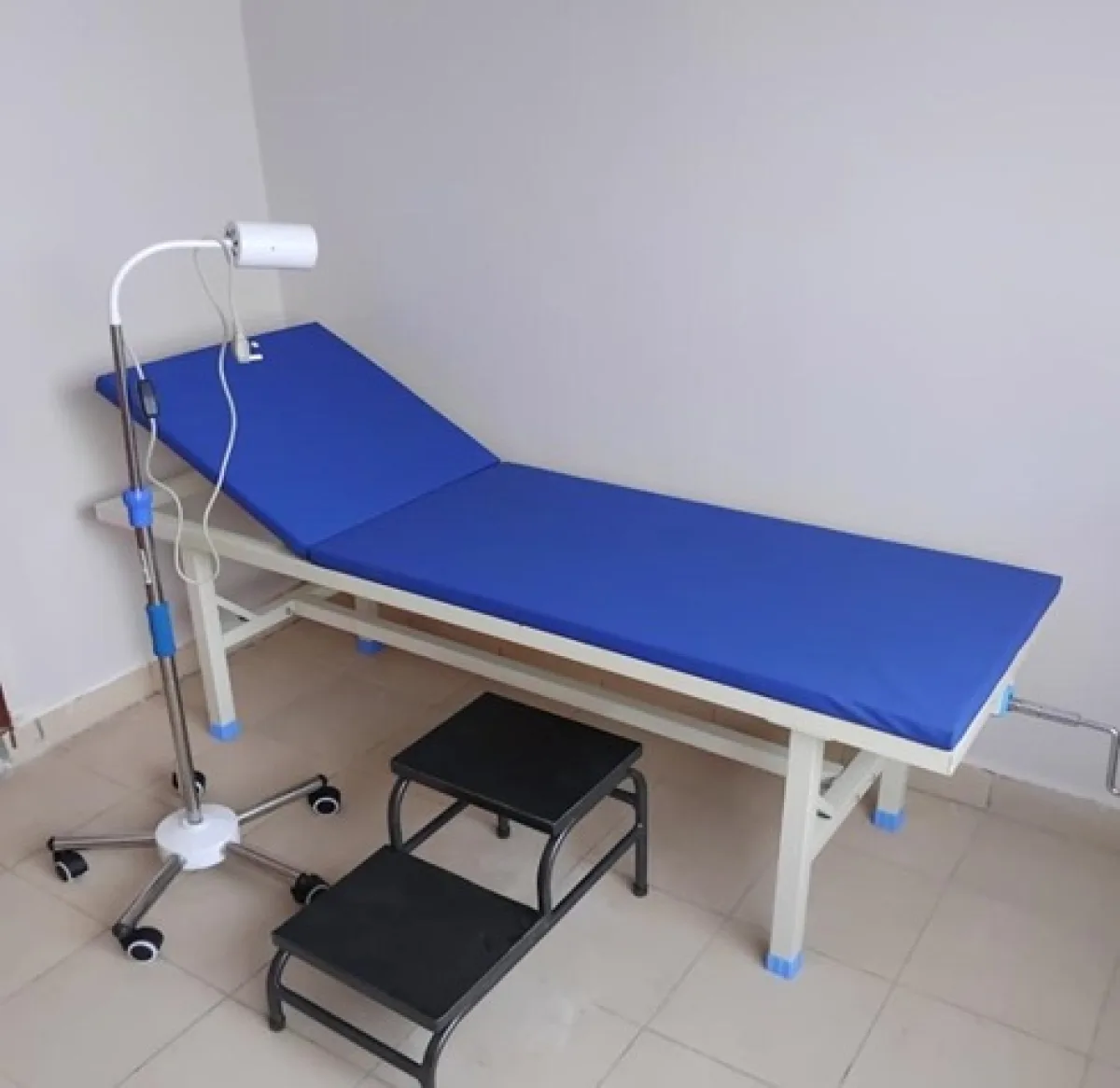 Adjustable Examination Couch with Lamp & Step Stool